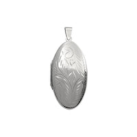 Floral Textured Oval Locket Pendant (Silver)