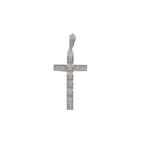 Iced-Out Ridged Cross Pendant (Silver)