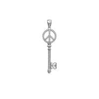 Zirconia Peace Sign Key Pendant (Silver)