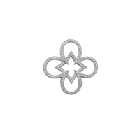 Zirconia Milgrain Silhouette Flower Pendant (Silver)