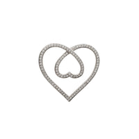 Zirconia Milgrain Double Heart Pendant (Silver)