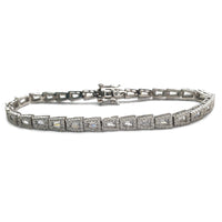Zirconia Baguette Tennis Bracelet (Silver)