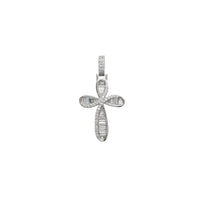 Zirconia Baguettes & Round Cross Pendant (Silver)