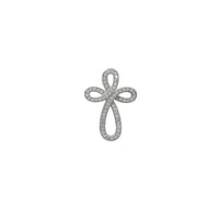 Zirconia Milgrain Cross Slide Pendant (Silver)