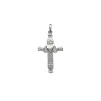 Glossy Claddagh Cross Pendant (Silver)