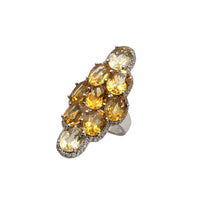 Yellow Topaz Cocktail Ring (Silver)