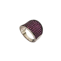Purple Zirconia Pave Ring (Silver)