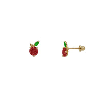 Zirconia Apple Stud Earrings (14K)