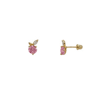 Zirconia Apple Stud Earrings (14K)