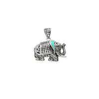 Howlite Antique-Finish Elephant Pendant (Silver)