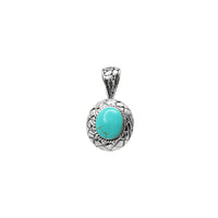 Howlite Antique-Finish Oval Cabochon Pendant (Silver)
