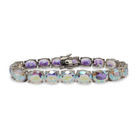 Zirconia Mystic-Mercury Topaz Oval Bracelet (Silver)