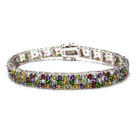 Zirconia Round Multicolor Bracelet (Silver)