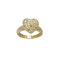 Faceted Puffy Heart Solitaire Ring (14K)