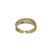 Zirconia Two-Tone Pave Chained Ring (14K)