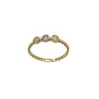 Zirconia Bezel Beaded Ring (14K)