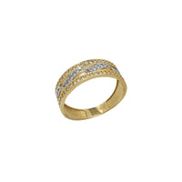 Zirconia Wavy Pattern Band Ring (14K)