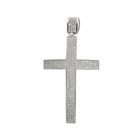 Iced-Out Convex Cross Pendant (10K)