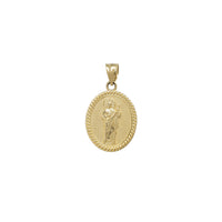 Oval Braided Saint Jude Pendant (14K)