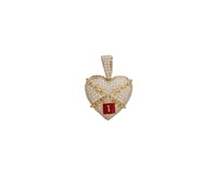 Iced-Out Chained Heart CZ Pendant (14K)