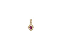 Oval Red Stones Pendant (14K)