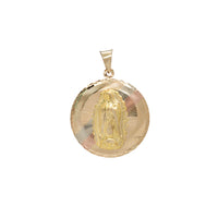 Tricolor Regal Virgin Mary Round Pendant (14K)
