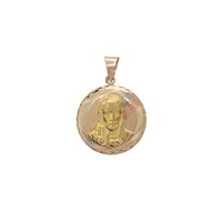 Tricolor Sacred Heart of Jesus Round Pendant (14K)