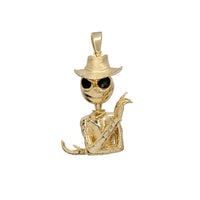 Black Enamel Jack Skellington Character Pendant (14K)