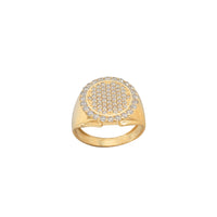Zirconia Borderless Signet Ring (14K)