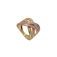 Zirconia Tricolor Intertwined Lady Ring (14K)