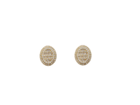 Diamond Oval Shaped Stud Earrings (14K)