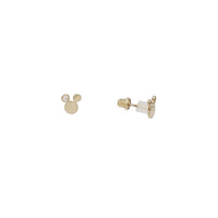 Zirconia Rounded Silhouette Animal Head Earrings (14K)