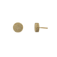 Diamond Iced-Out Pave Round Bezel Stud Earrings (14K)