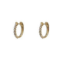 Diamond Shared-Prong Hoop Earrings (14K)