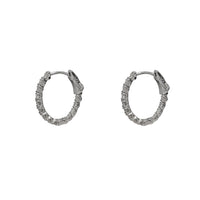 Diamond Inside-Out Oval Hoop Earrings (14K)
