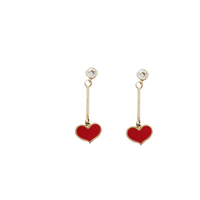 Heart CZ Earrings (14K).