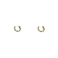 Horse Shoe CZ Earring 14k