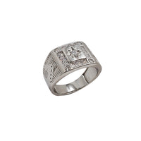 Zirconia Horsehead & North Star Signet Ring (Silver)