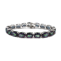 Zirconia Mystic Fire Oval Tennis Bracelet (Silver)