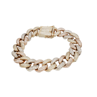Ice Out Tricolor Monaco Bracelet (14K).