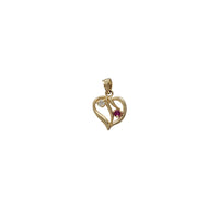 Zirconia Heart Cherries Pendant (14K)