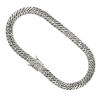 Reversible Diamond-Cuts Cuban Bracelet (Platinum)