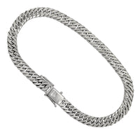 Reversible Diamond-Cuts Cuban Bracelet (Platinum)