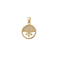 Icy Round Snowflake Pendant (14K)