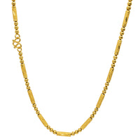 Glitter-Cut Barrel & Ball Necklace (24K)