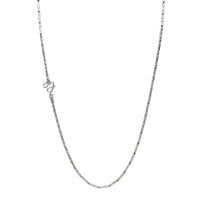 Faceted-cut Barrel Link Necklace (Platinum)