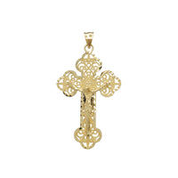 Diamond-Cut Outline Filigree Crucifix Pendant (14K)