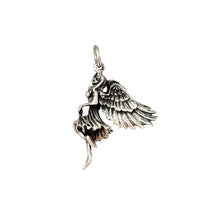 Antique Finish Female Angel Pendant (Silver)