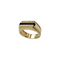 Zirconia & Black Onyx Men's Ring (14K)