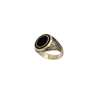 Round Black Onyx Ring (14K)